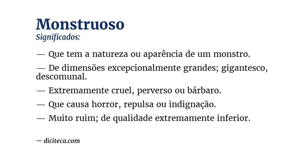 Significado de monstruoso