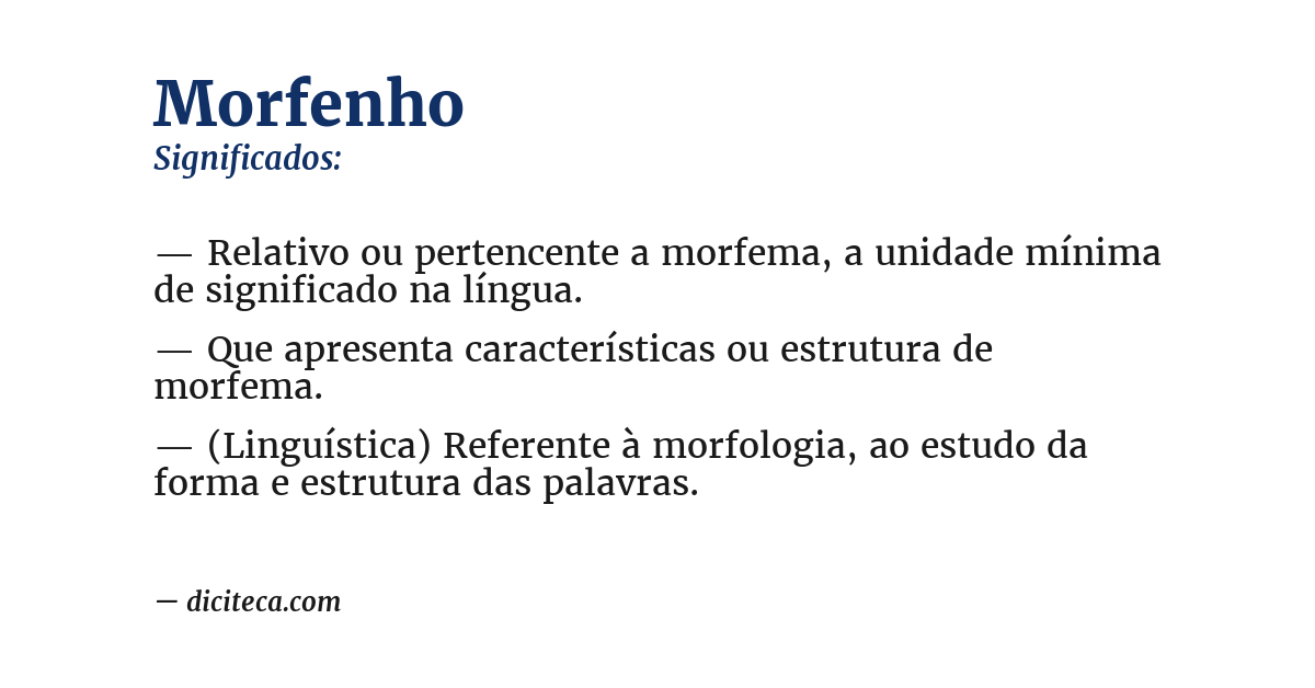 Significado de morfenho