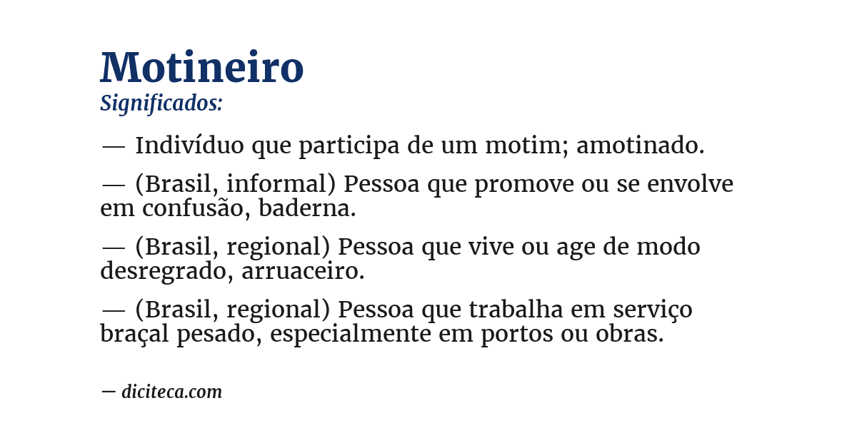 Significado de motineiro