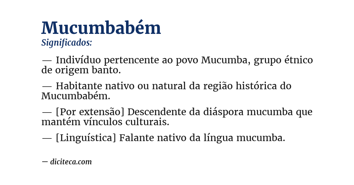 Significado de mucumbabém