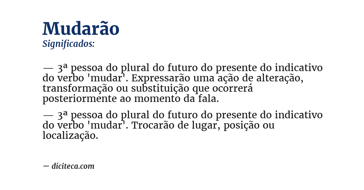 Significado de mudarão