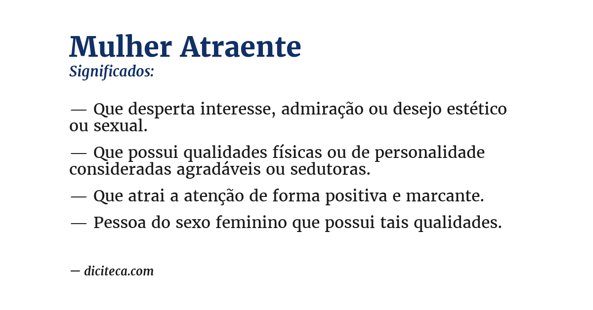 Significado de mulher atraente