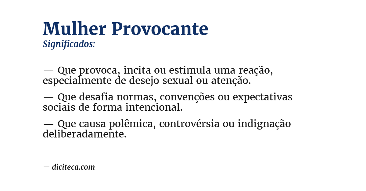 Significado de mulher provocante