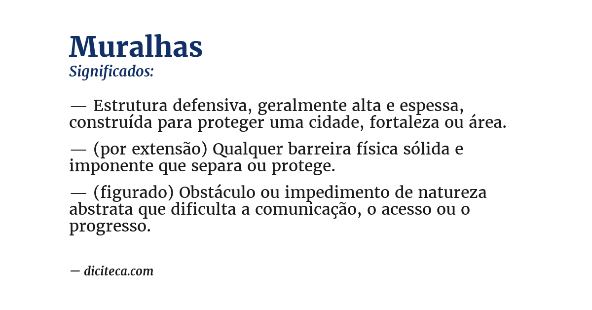 Significado de muralhas