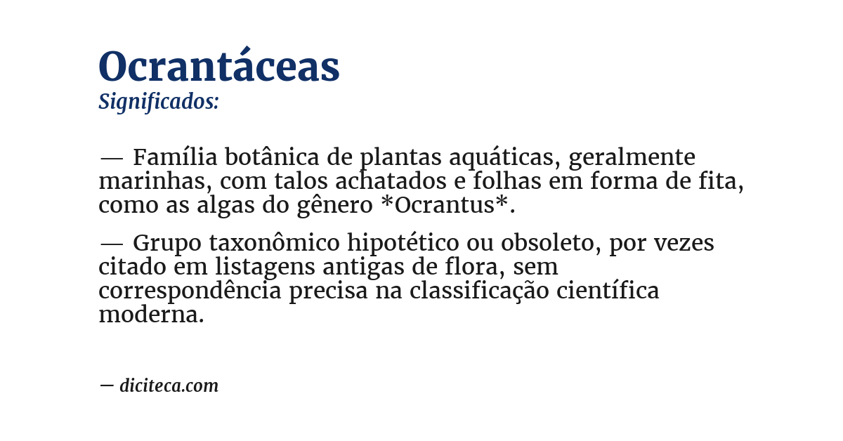Significado de ocrantáceas