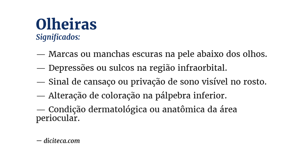 Significado de olheiras
