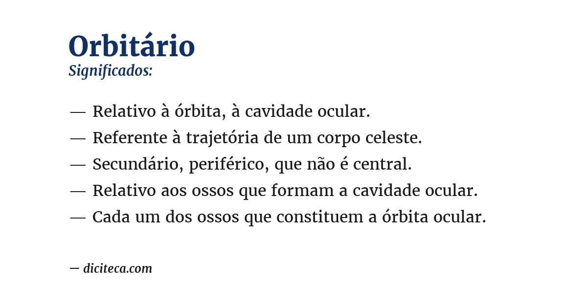 Significado de orbitário