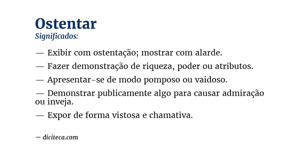 Significado de ostentar