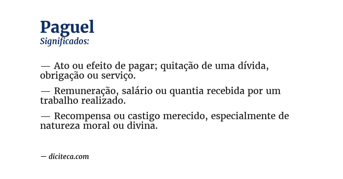 Significado de paguel