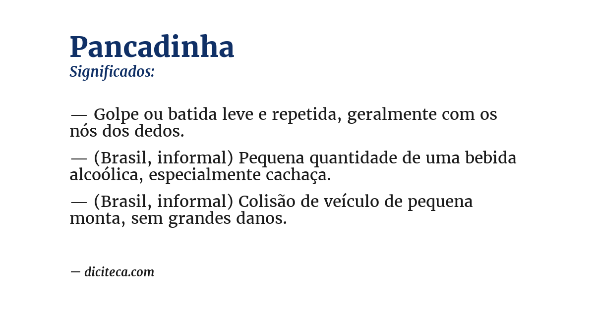 Significado de pancadinha