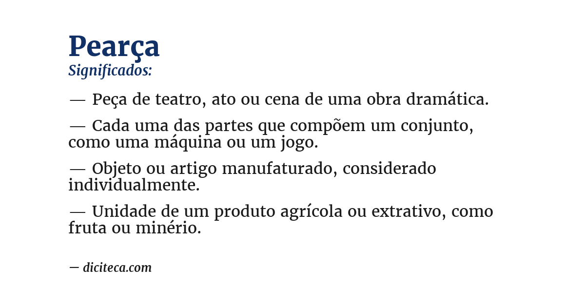 Significado de pearça