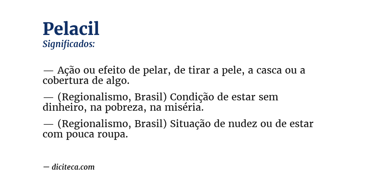 Significado de pelacil