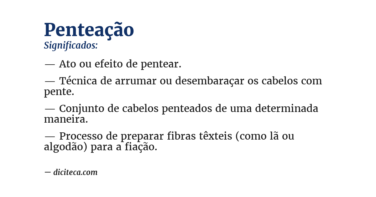 Significado de penteação