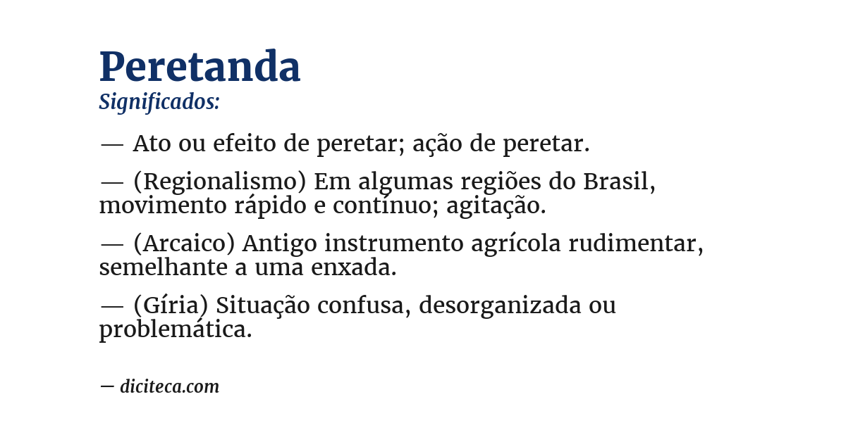 Significado de peretanda