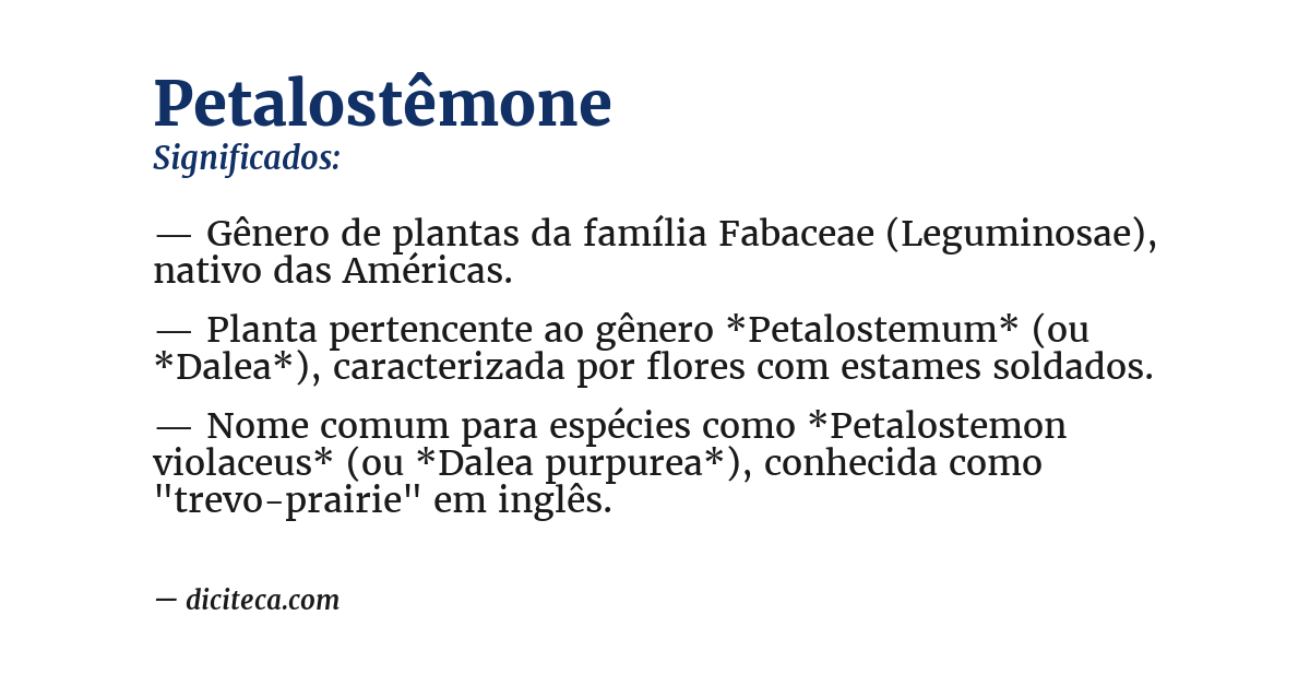 Significado de petalostêmone
