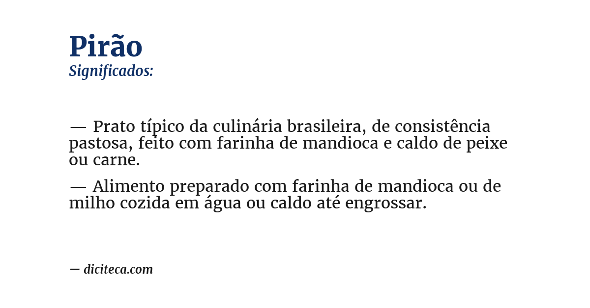 Significado de pirão
