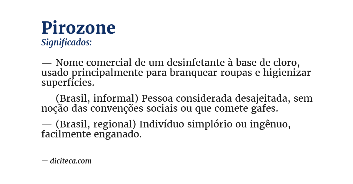 Significado de pirozone