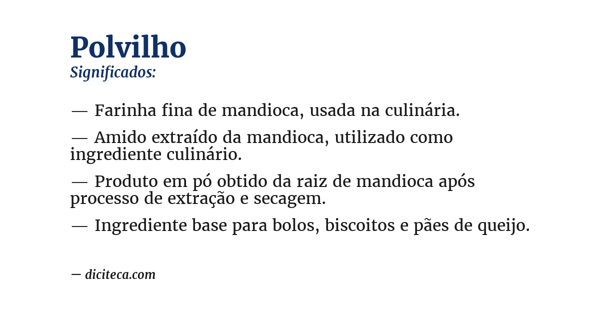 Significado de polvilho