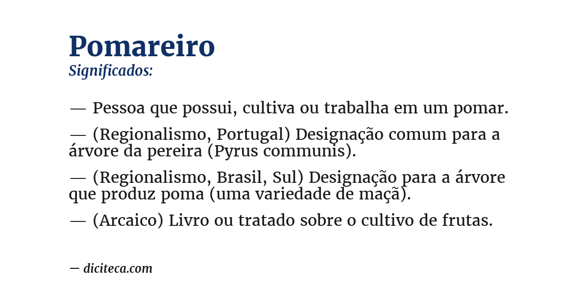 Significado de pomareiro