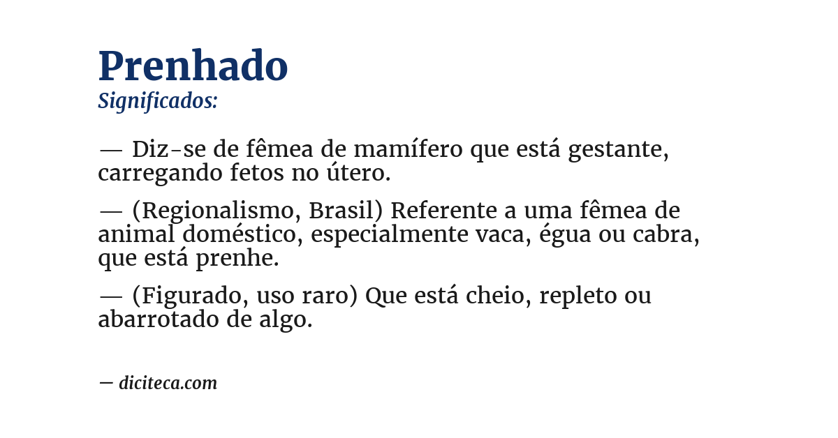 Significado de prenhado