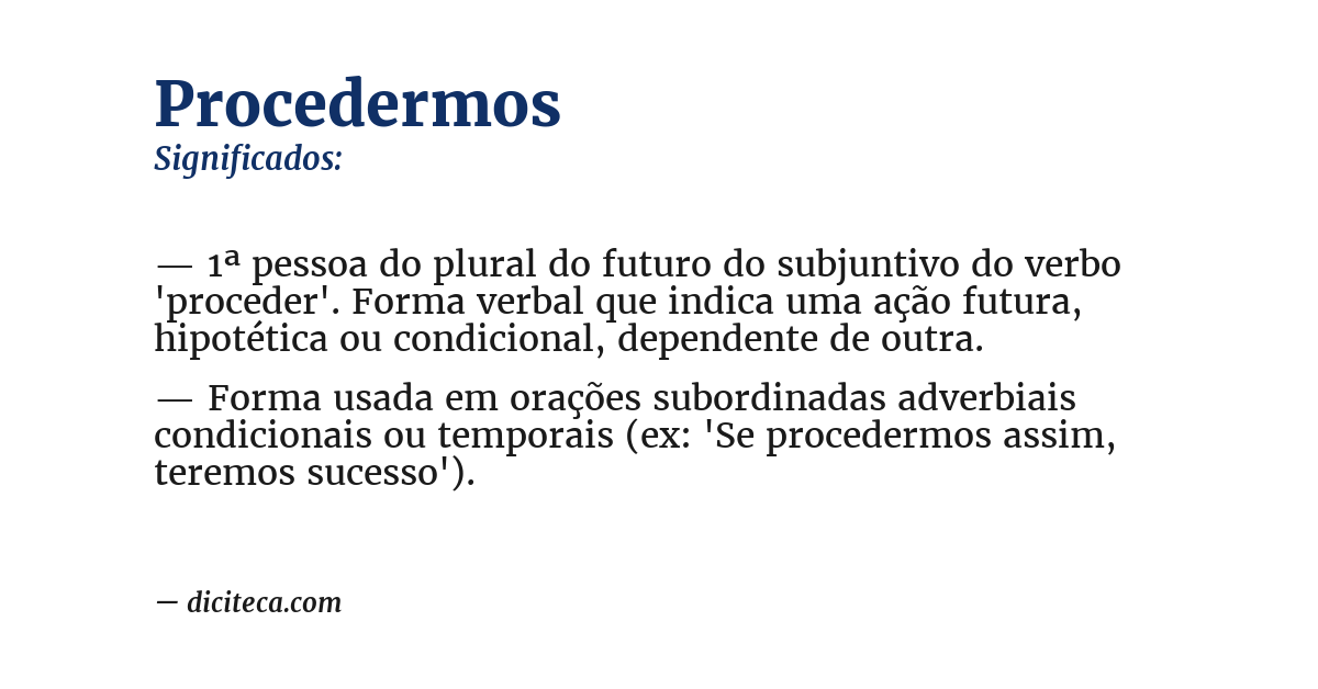Significado de procedermos