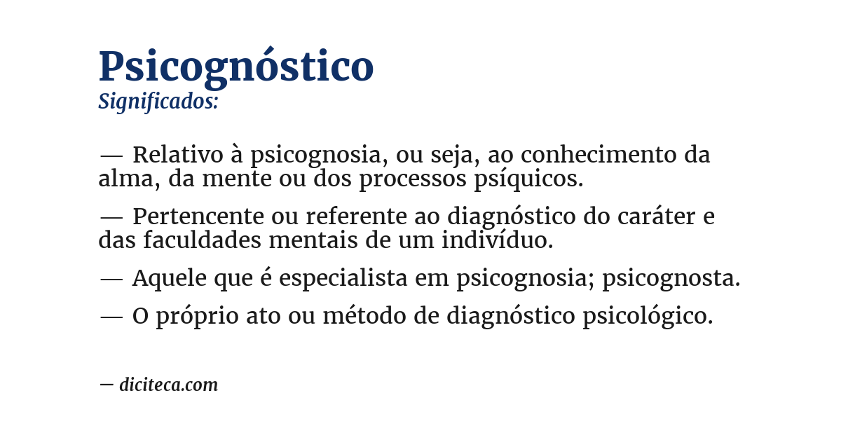Significado de psicognóstico