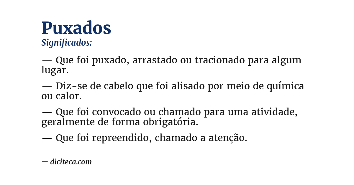 Significado de puxados