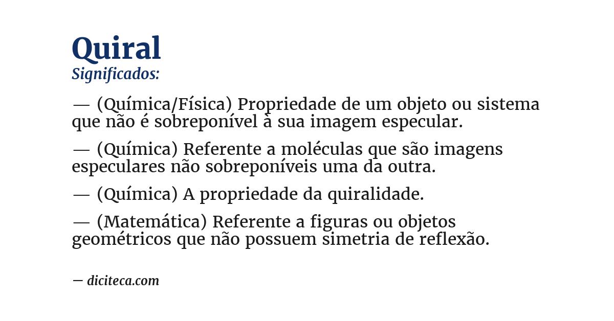 Significado de quiral