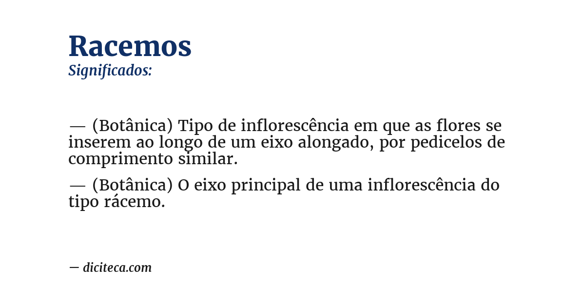 Significado de racemos