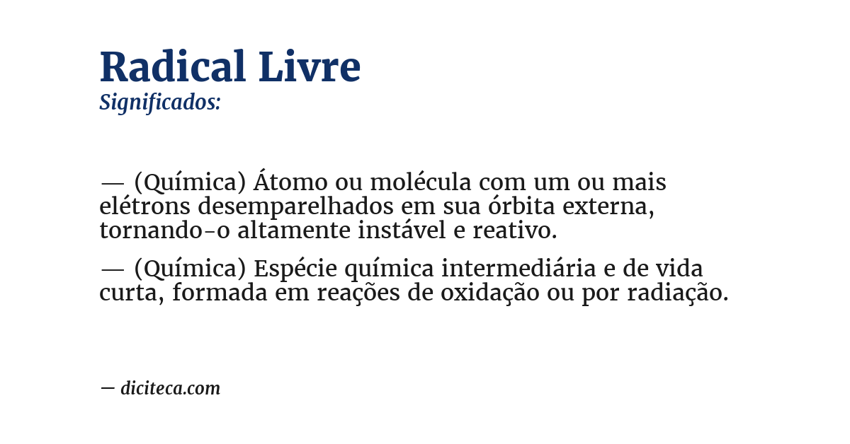 Significado de radical livre