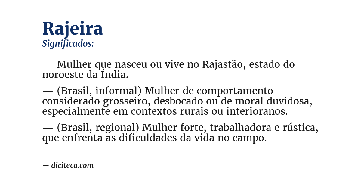 Significado de rajeira