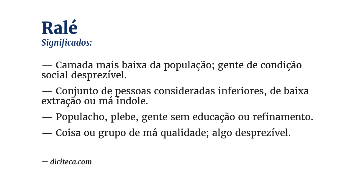 Significado de ralé