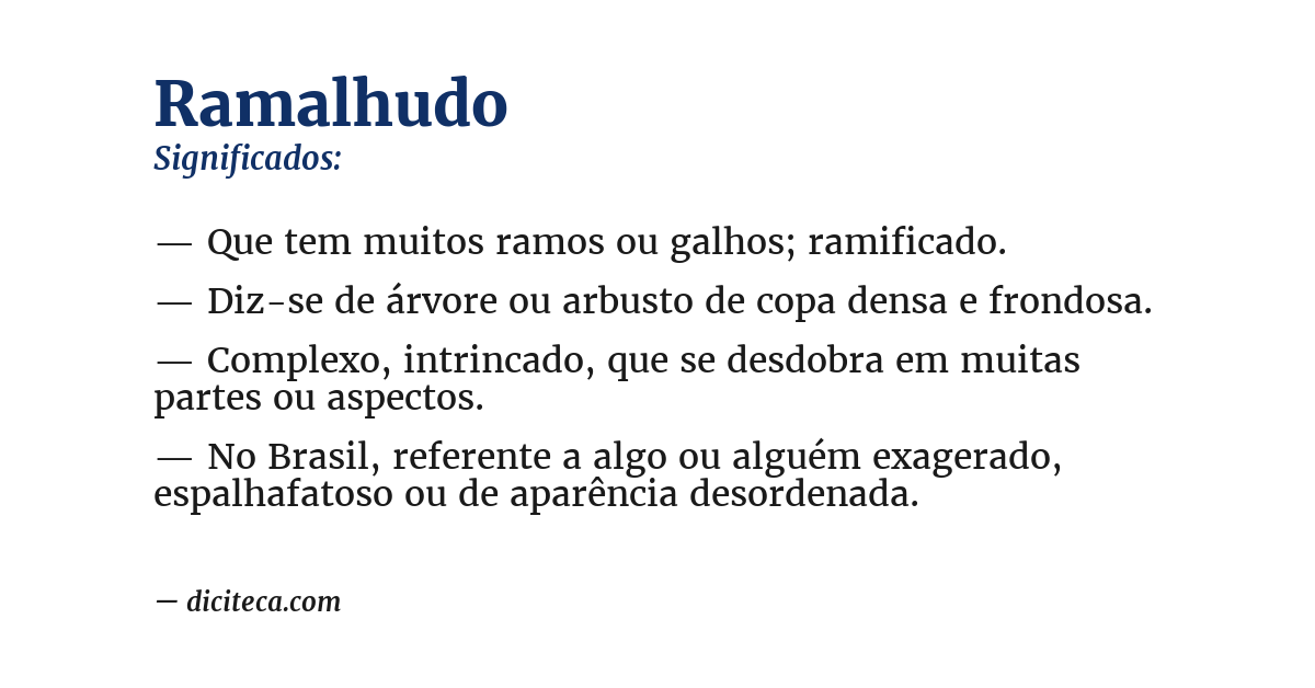 Significado de ramalhudo