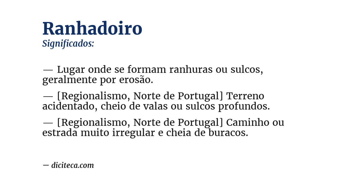 Significado de ranhadoiro