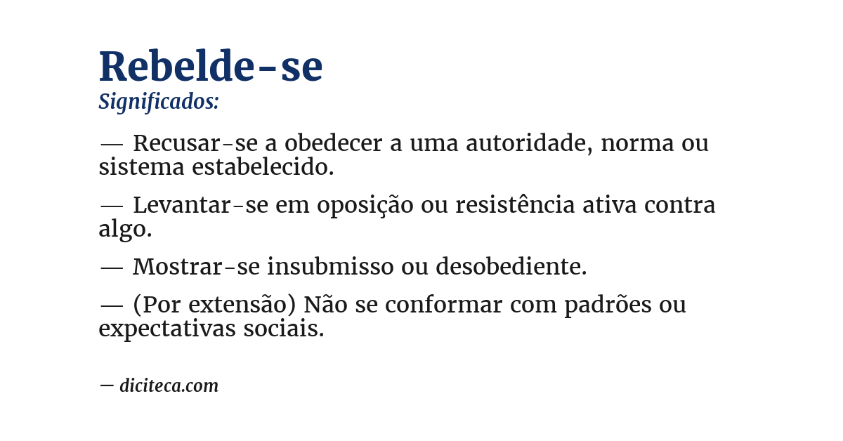 Significado de rebelde-se