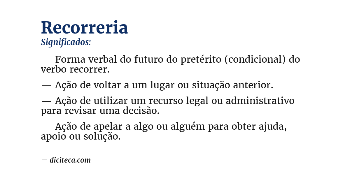 Significado de recorreria