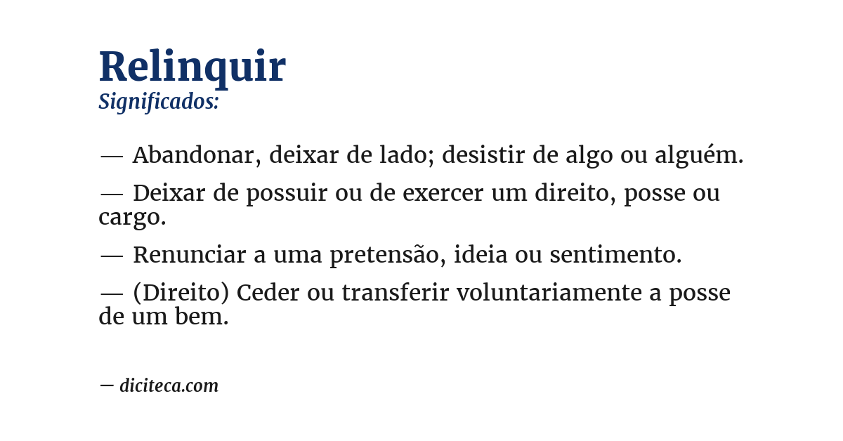 Significado de relinquir