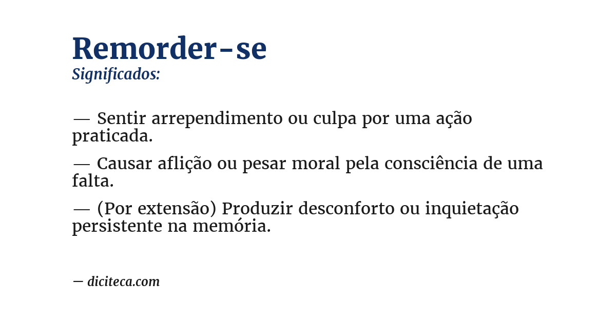 Significado de remorder-se