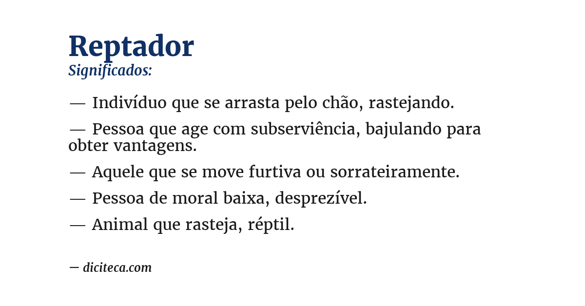 Significado de reptador