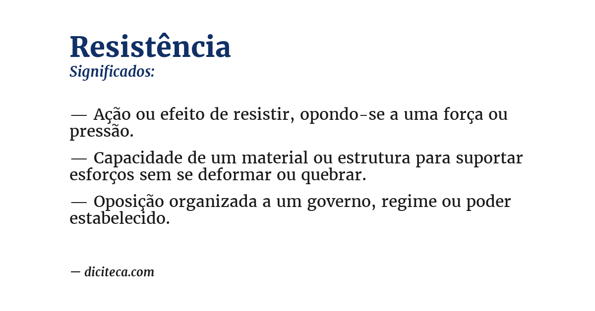 Significado de resistência