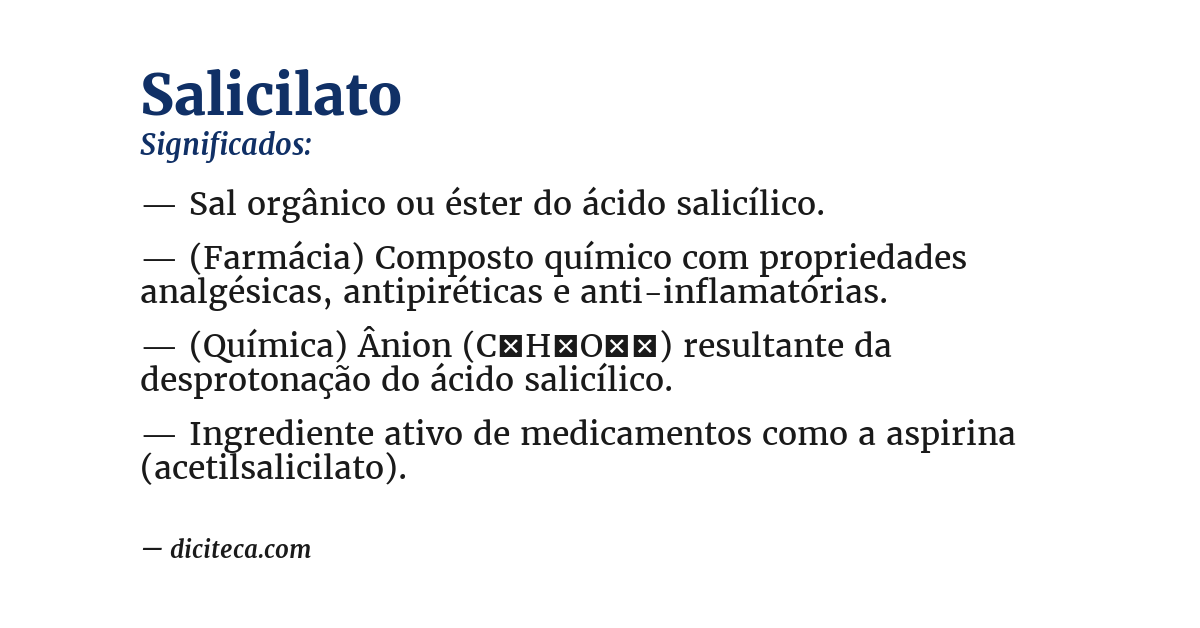 Significado de salicilato