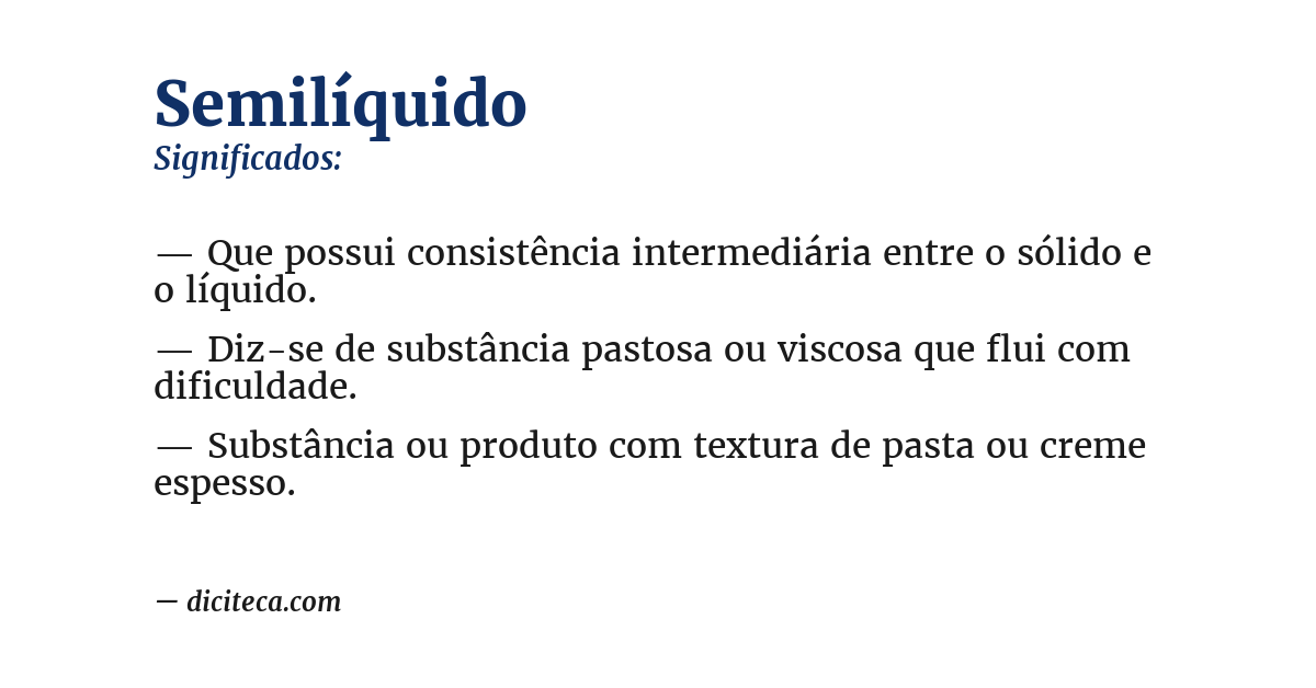 Significado de semilíquido