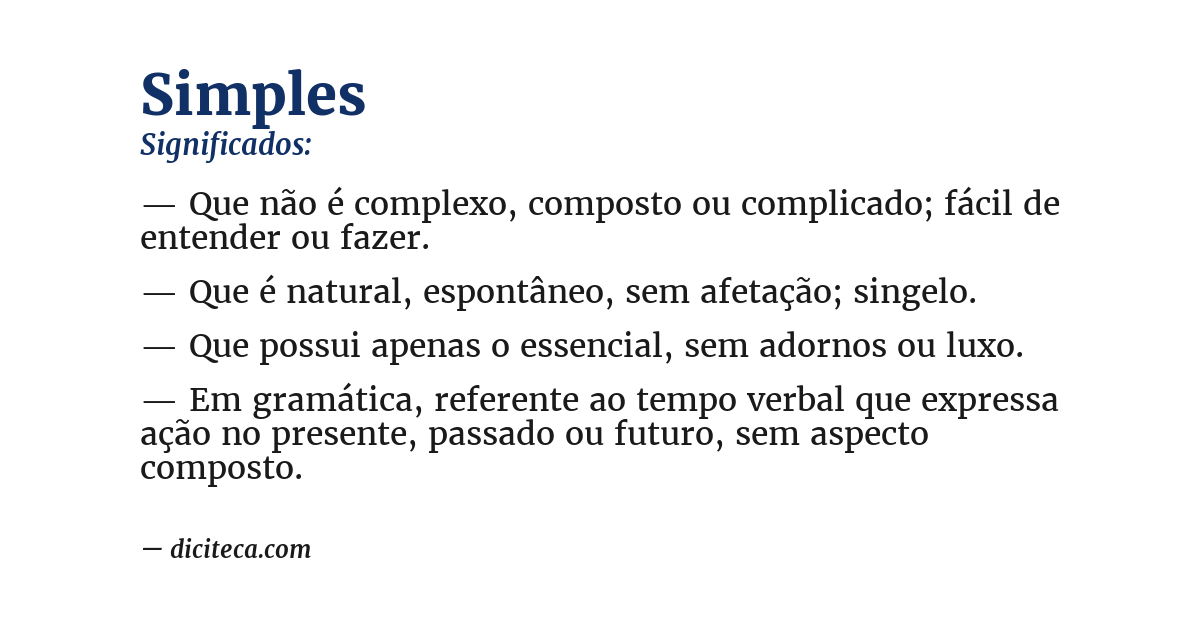 Significado de simples