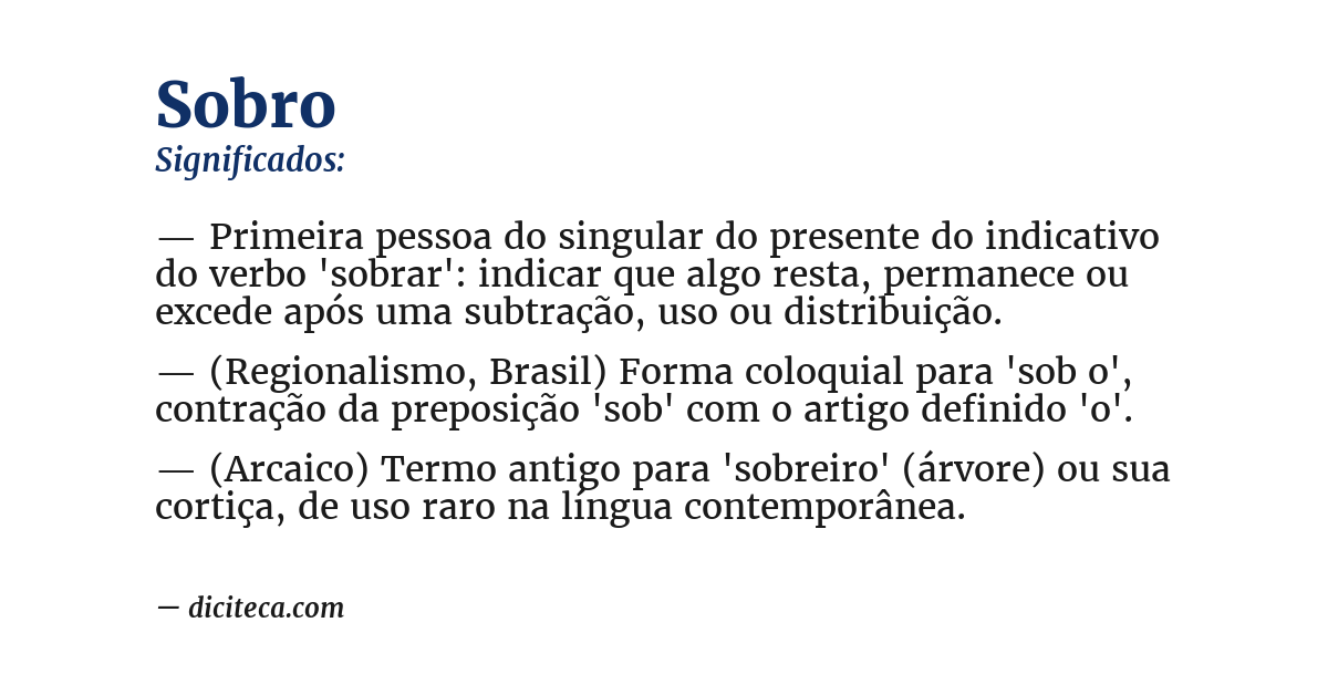 Significado de sobro