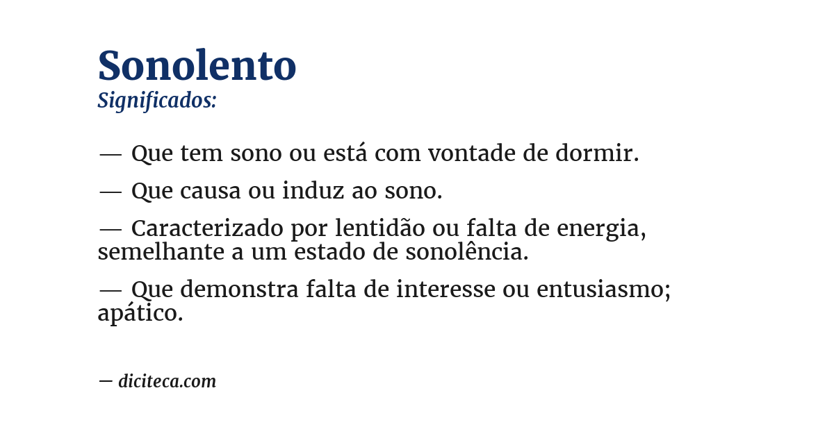 Significado de sonolento