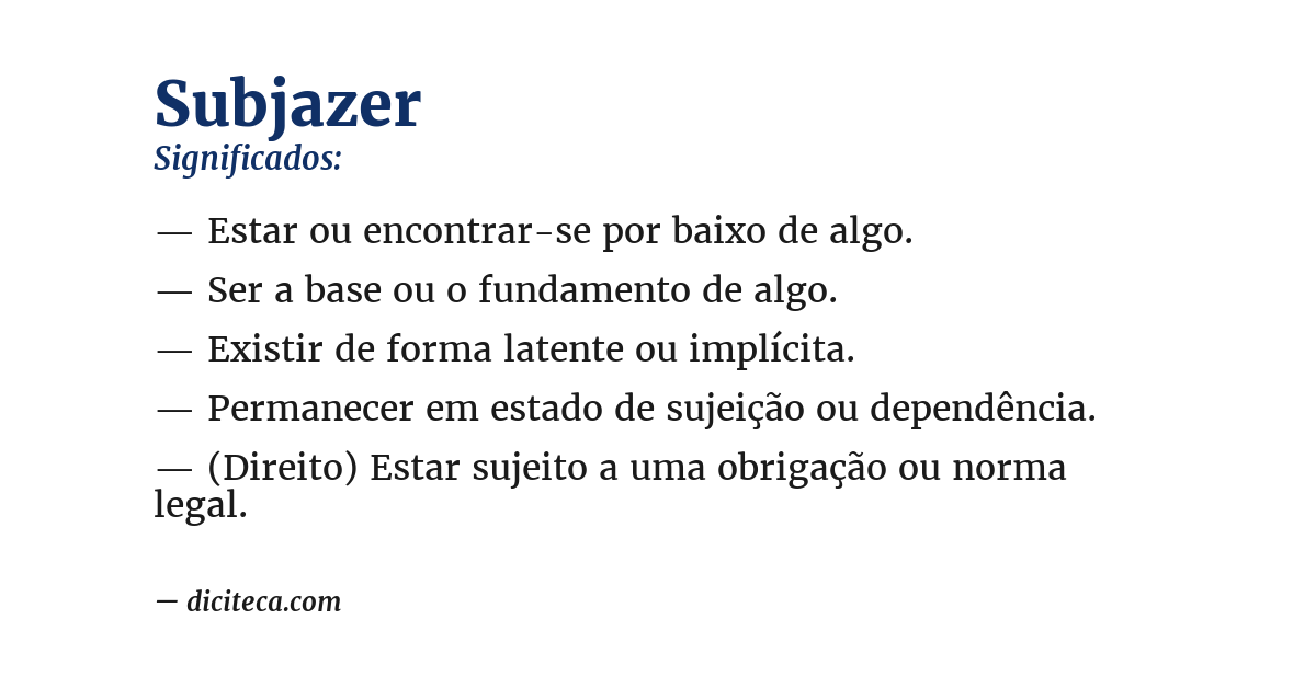 Significado de subjazer