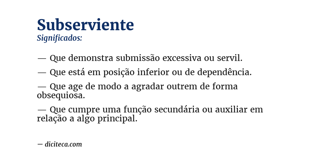 Significado de subserviente