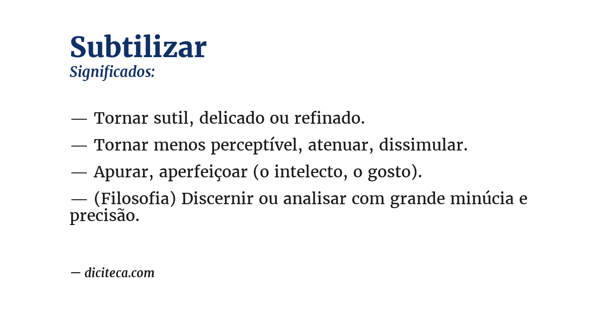 Significado de subtilizar