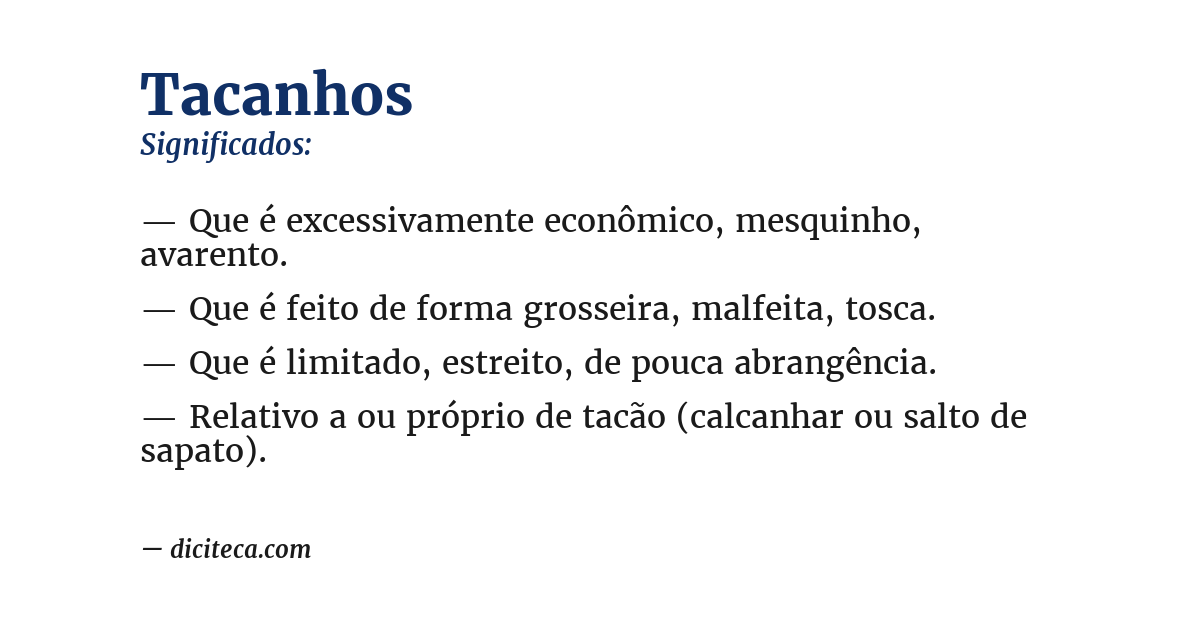 Significado de tacanhos