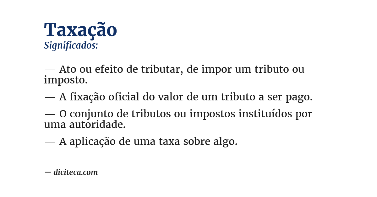 Significado de taxação